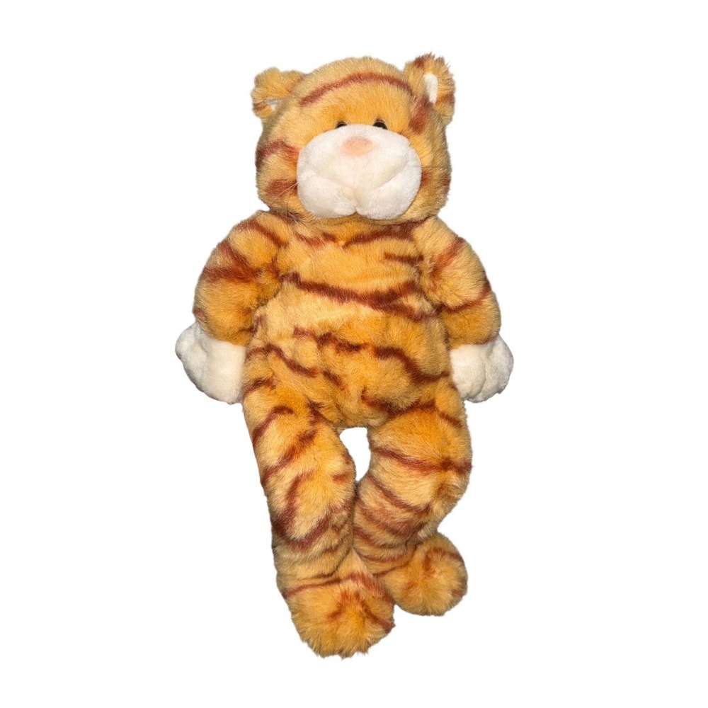 Vintage Build A Bear Orange Tabby Cat 90s Plush Camo Army Outfit Working Sound